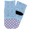 Purple Damask & Dots Toddler Ankle Socks - Single Pair - Front and Back