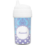 Purple Damask & Dots Toddler Sippy Cup (Personalized)