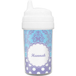 Purple Damask & Dots Sippy Cup (Personalized)