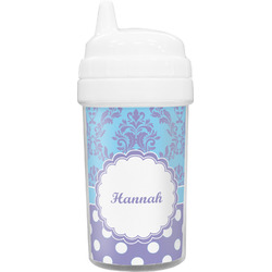 Purple Damask & Dots Sippy Cup (Personalized)