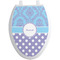 Purple Damask & Dots Toilet Seat Decal - Elongated (Personalized)