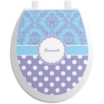 Purple Damask & Dots Toilet Seat Decal (Personalized)