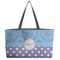Purple Damask & Dots Beach Totes Bag - w/ Black Handles (Personalized)