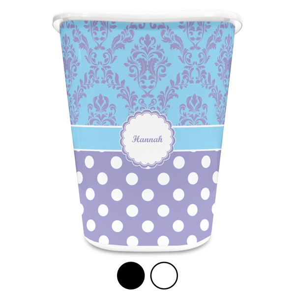Purple Damask & Dots Trash Can Aggregate