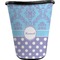 Purple Damask & Dots Waste Basket - Single Sided (Black) (Personalized)