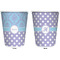 Purple Damask & Dots Trash Can White - Front and Back - Apvl