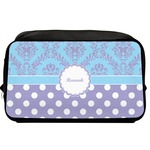 Purple Damask & Dots Toiletry Bag / Dopp Kit (Personalized)