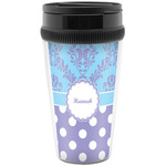 Purple Damask & Dots Acrylic Travel Mug without Handle (Personalized)