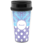 Purple Damask & Dots Acrylic Travel Mug without Handle (Personalized)
