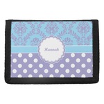 Purple Damask & Dots Trifold Wallet (Personalized)