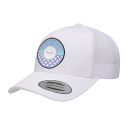 Purple Damask & Dots Trucker Hat - White (Personalized)