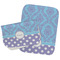 Purple Damask & Dots Two Rectangle Burp Cloths - Open & Folded