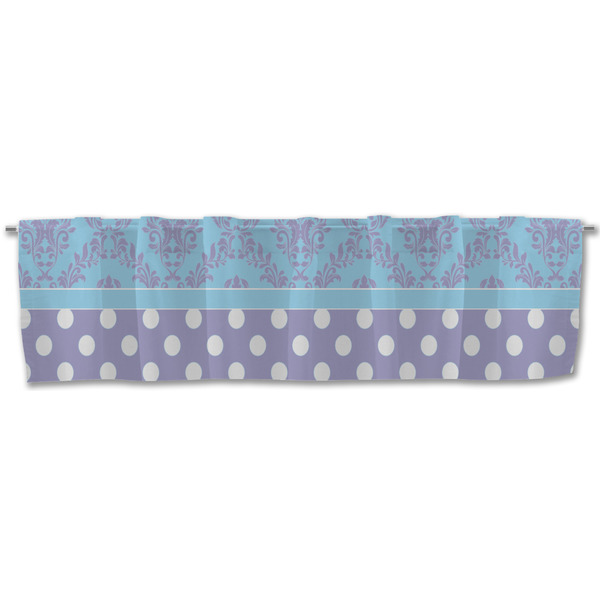 Purple Damask & Dots Valance - Front
