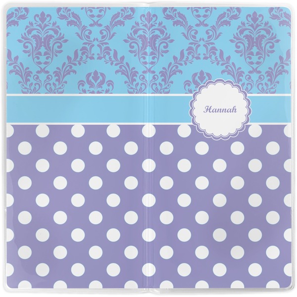 Purple Damask & Dots Vinyl Document Wallet - Apvl