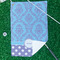 Purple Damask & Dots Waffle Weave Golf Towel - In Context