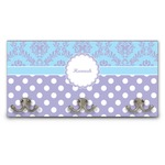 Purple Damask & Dots Wall Mounted Coat Rack (Personalized)