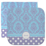 Purple Damask & Dots Facecloth / Wash Cloth (Personalized)