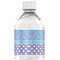 Purple Damask & Dots Water Bottle Label - Back View