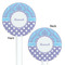 Purple Damask & Dots White Plastic 5.5" Stir Stick - Double Sided - Round - Front & Back