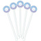 Purple Damask & Dots White Plastic 5.5" Stir Stick - Fan View