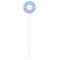 Purple Damask & Dots White Plastic 6" Food Pick - Round - Single Pick