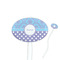 Purple Damask & Dots White Plastic 7" Stir Stick - Oval - Closeup