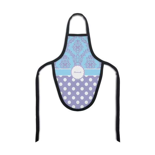 Custom Purple Damask & Dots Bottle Apron (Personalized)
