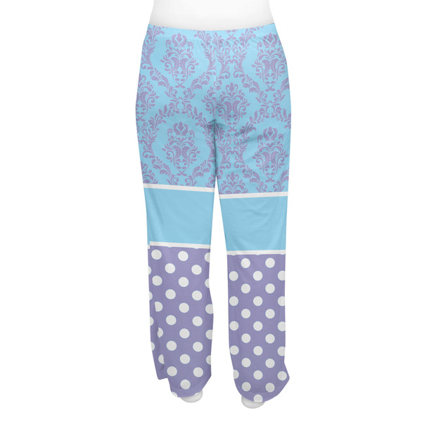 Purple Damask & Dots Women's Pj on model - Back