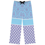 Purple Damask & Dots Womens Pajama Pants - XL