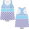 Purple Damask & Dots Womens Racerback Tank Tops - Medium - Front and Back