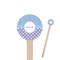Purple Damask & Dots Wooden 6" Stir Stick - Round - Closeup