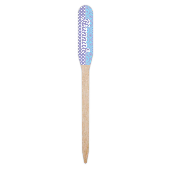 Purple Damask & Dots Wooden Food Pick - Paddle - Single Pick