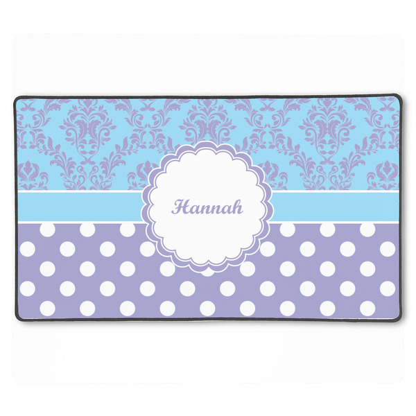 Custom Purple Damask & Dots XXL Gaming Mouse Pad - 24" x 14" (Personalized)