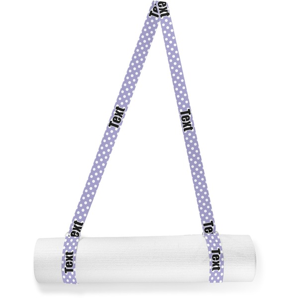 Custom Purple Damask & Dots Yoga Mat Strap (Personalized)