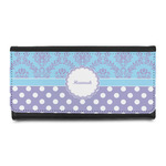 Purple Damask & Dots Leatherette Ladies Wallet (Personalized)