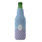 Purple Damask & Dots Zipper Bottle Cooler - FRONT (bottle)