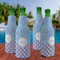 Purple Damask & Dots Zipper Bottle Cooler - Set of 4 - LIFESTYLE