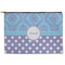 Purple Damask & Dots Zipper Pouch (Personalized)