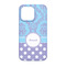 Purple Damask & Dots iPhone 13 Pro Case - Back