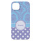 Purple Damask & Dots iPhone 14 Pro Max Case - Back