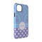 Purple Damask & Dots iPhone 14 Pro Tough Case - Angle