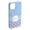Purple Damask & Dots iPhone 15 Pro Max Case - Angle