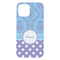 Purple Damask & Dots iPhone 15 Pro Max Case - Back