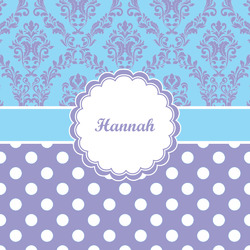 Purple Damask & Dots