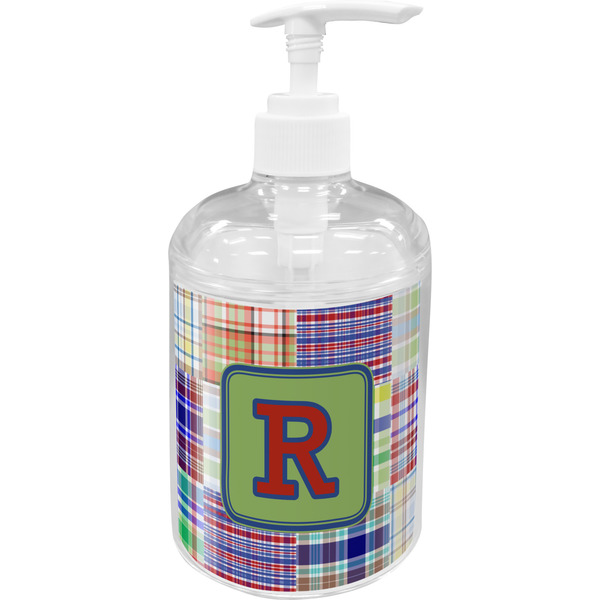 Blue Madras Plaid Bathroom Accessories Set (Personalized)