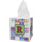 Blue Madras Plaid Print Tissue Box Cover (Personalized)