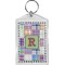 Blue Madras Plaid Bling Keychain (Personalized)