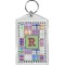 Blue Madras Plaid Print Bling Keychain (Personalized)