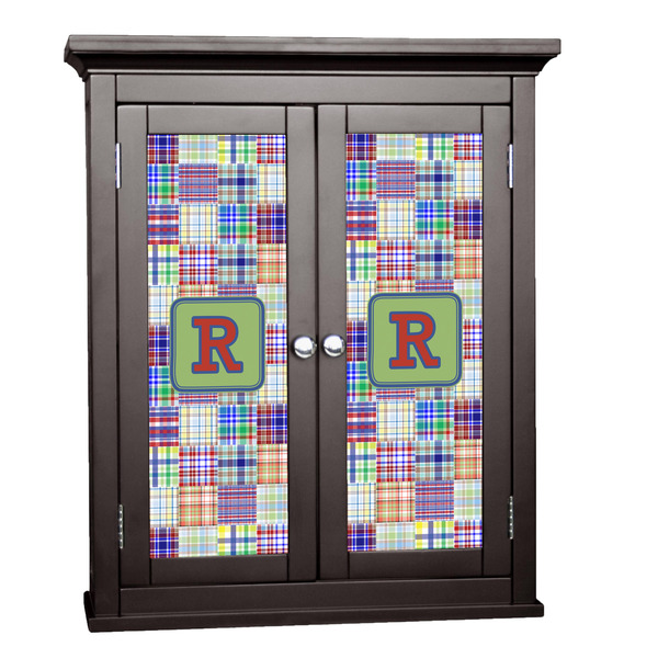 Custom Blue Madras Plaid Print Cabinet Decal - Custom Size (Personalized)