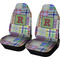 Blue Madras Plaid Print Car Seat Covers (Set of Two) (Personalized)